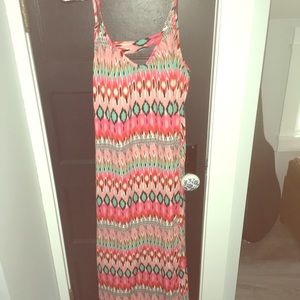 Pink patterned dress great as a swim cover up